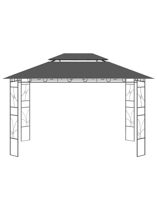 Dārza nojume, 4x3x2,7 m, antracītpelēka, 160 g/m²