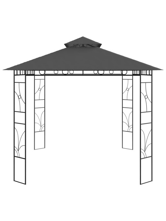 Dārza nojume, 4x3x2,7 m, antracītpelēka, 160 g/m²
