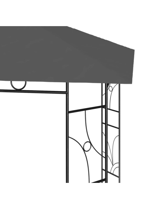 Dārza nojume, 4x3x2,7 m, antracītpelēka, 160 g/m²