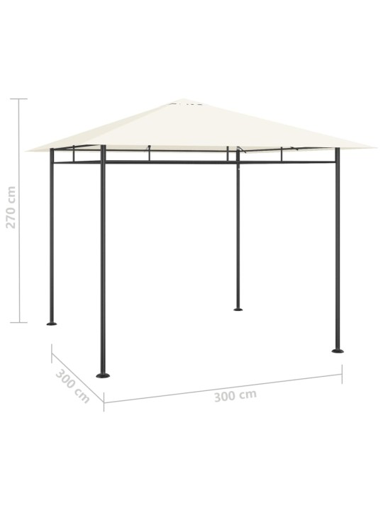 Dārza nojume, 3x3x2,7 m, krēmkrāsas, 180 g/m²