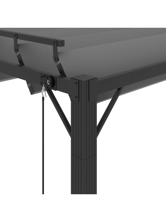 Nojume ar žalūziju jumtu, 3x4 m, pelēks audums, alumīnijs
