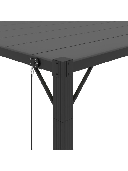 Nojume ar žalūziju jumtu, 3x4 m, pelēks audums, alumīnijs