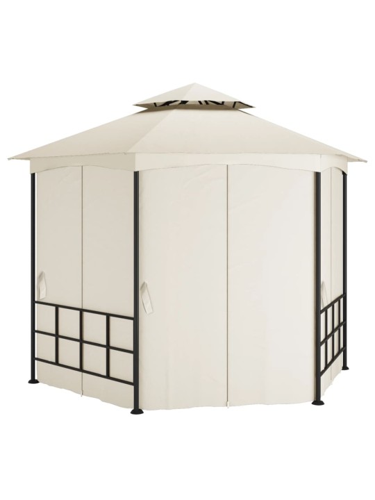 Dārza nojume ar sienām, 3,1x2,7 m, krēmkrāsa