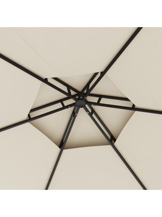 Dārza nojume ar sienām, 3,1x2,7 m, krēmkrāsa