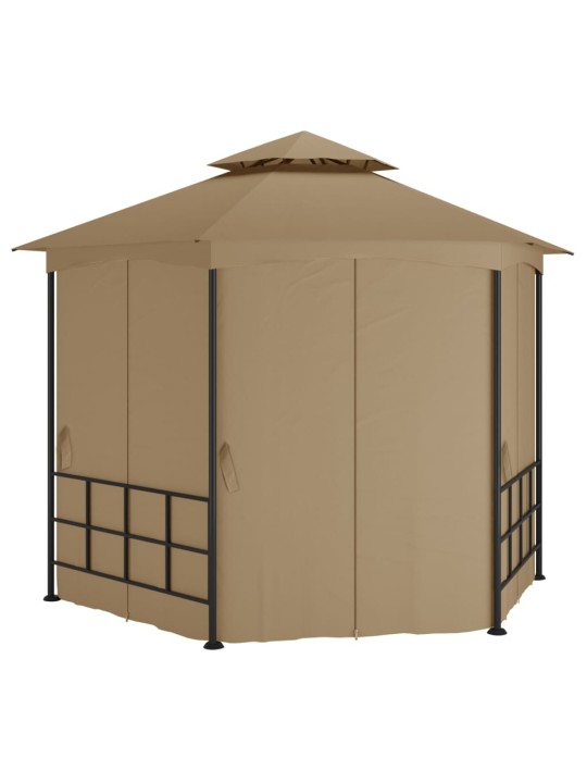 Dārza nojume ar sienām, 3,1x2,7 m, pelēkbrūna