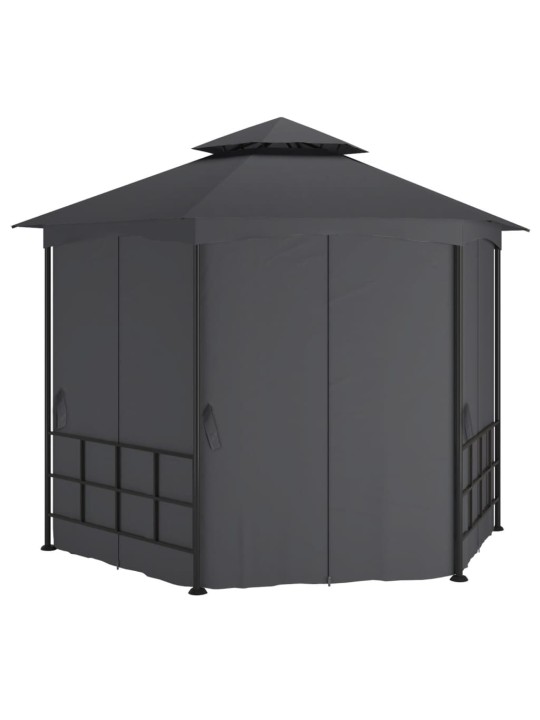 Dārza nojume ar sienām, 3,1x2,7 m, antracītpelēka