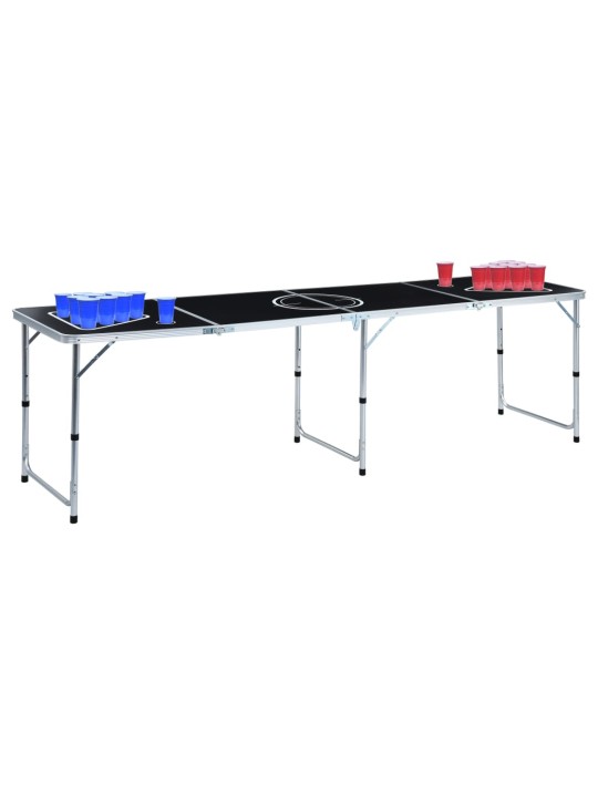 Beer pong spēles galds ar glāzēm un bumbiņām, saliekams, 240 cm