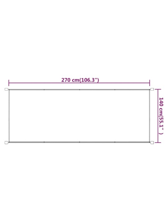 Vertikāla markīze, zila, 140x270 cm, oksfordas audums