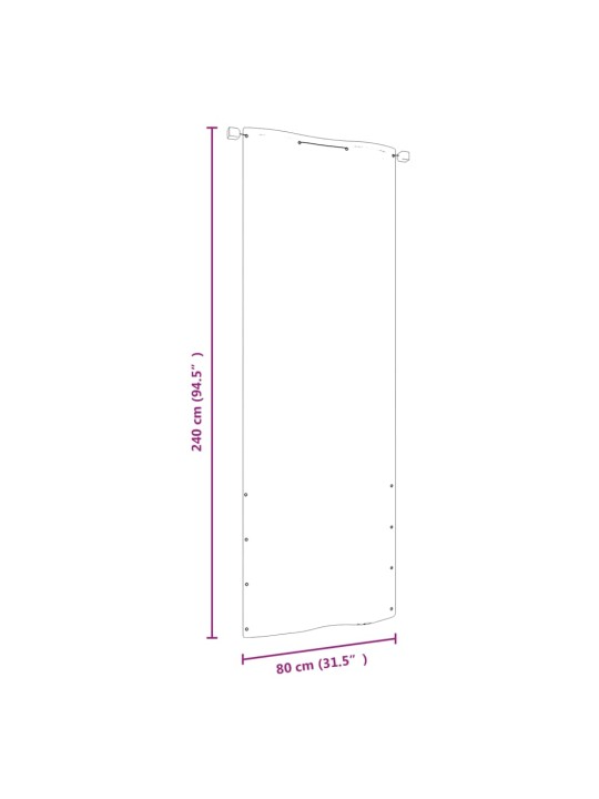 Balkona aizslietnis, 80x240 cm, sarkans oksforda audums
