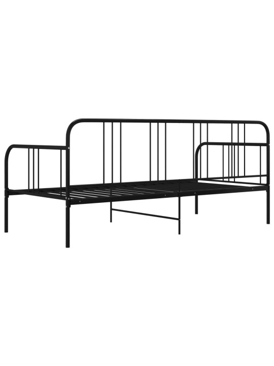 Dīvāngultas rāmis, melns metāls, 90x200 cm