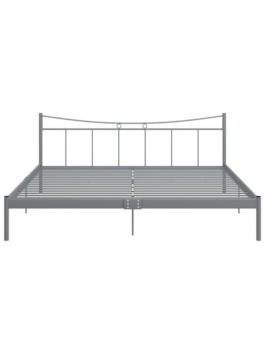 Gultas rāmis, pelēks, metāls, 200x200 cm