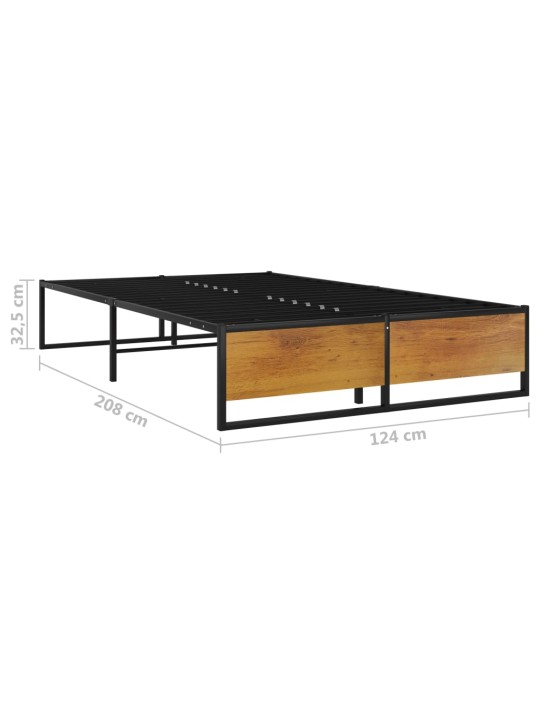 Gultas rāmis, melns metāls, 120x200 cm