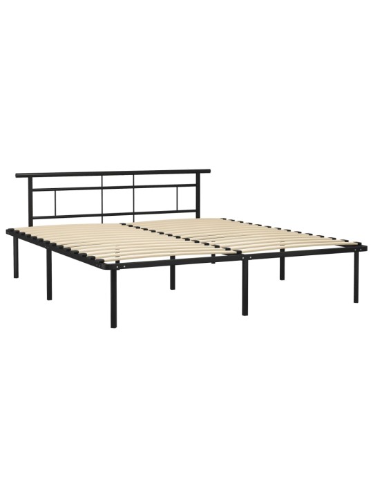 Gultas rāmis, melns metāls, 200x200 cm