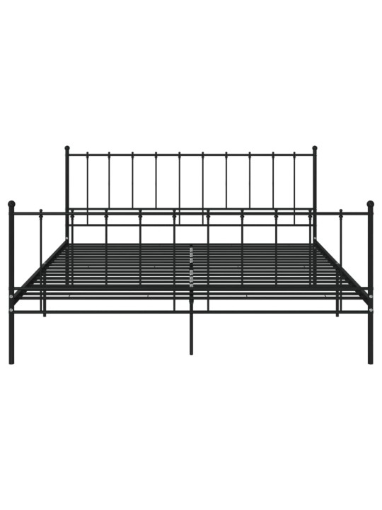 Gultas rāmis, melns metāls, 200x200 cm