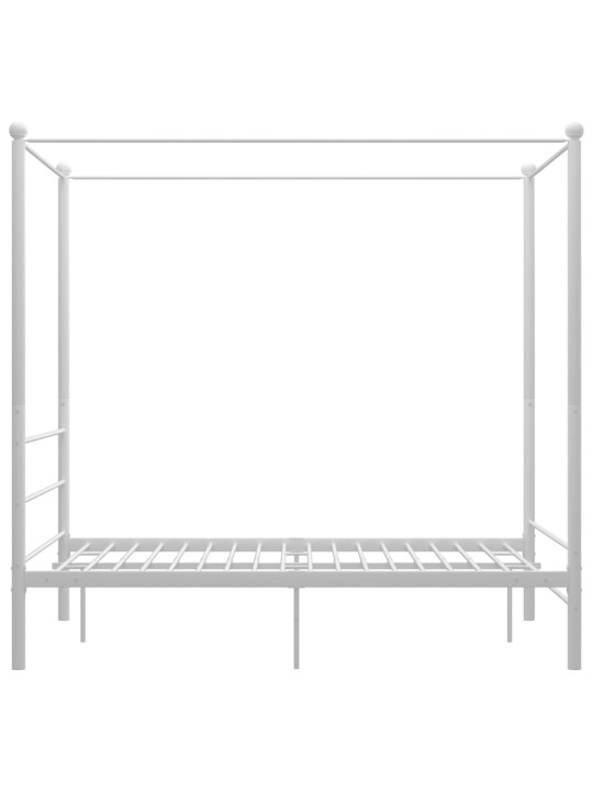 Gultas rāmis ar nojumi, balts, metāls, 120x200 cm