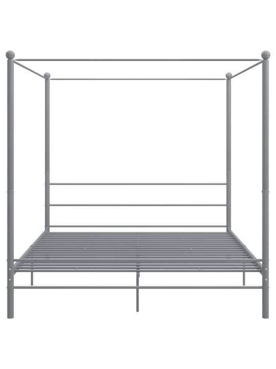 Gultas rāmis ar nojumi, pelēks, metāls, 200x200 cm