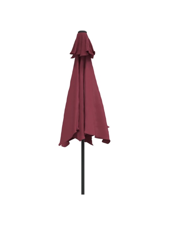 Dārza saulessargs ar metāla kātu, 300 cm, vīnsarkans
