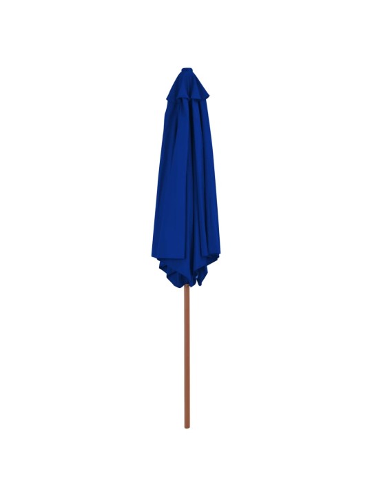 Dārza saulessargs ar koka kātu, zils, 270 cm