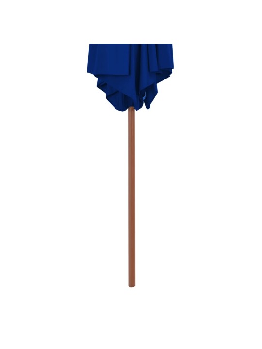 Dārza saulessargs ar koka kātu, zils, 270 cm