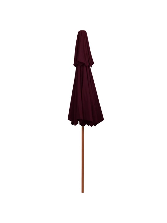 Saulessargs ar dubultu jumtu, bordo sarkans, 270 cm, koka kāts