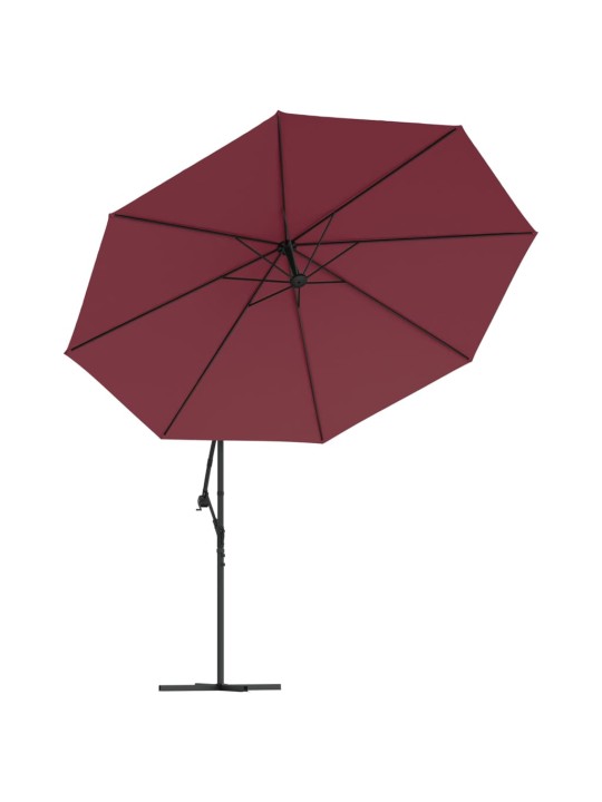 Saulessargs ar led gaismām, 350 cm, bordo sarkans