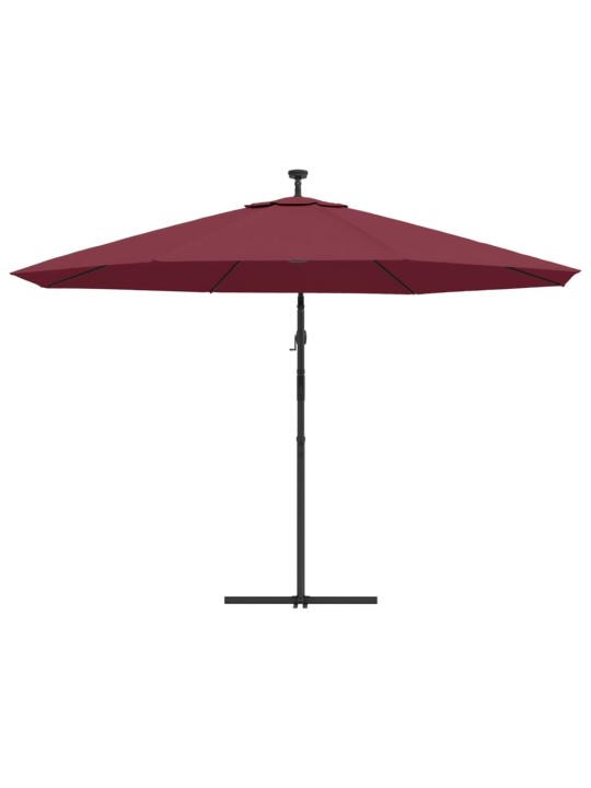 Saulessargs ar led gaismām, 350 cm, bordo sarkans