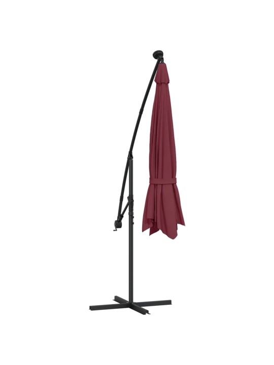 Saulessargs ar led gaismām, 350 cm, bordo sarkans