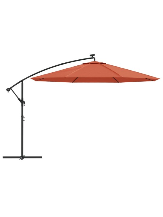 Saulessargs ar led gaismām, 350 cm, sarkanbrūns