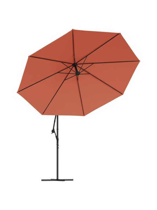 Saulessargs ar led gaismām, 350 cm, sarkanbrūns