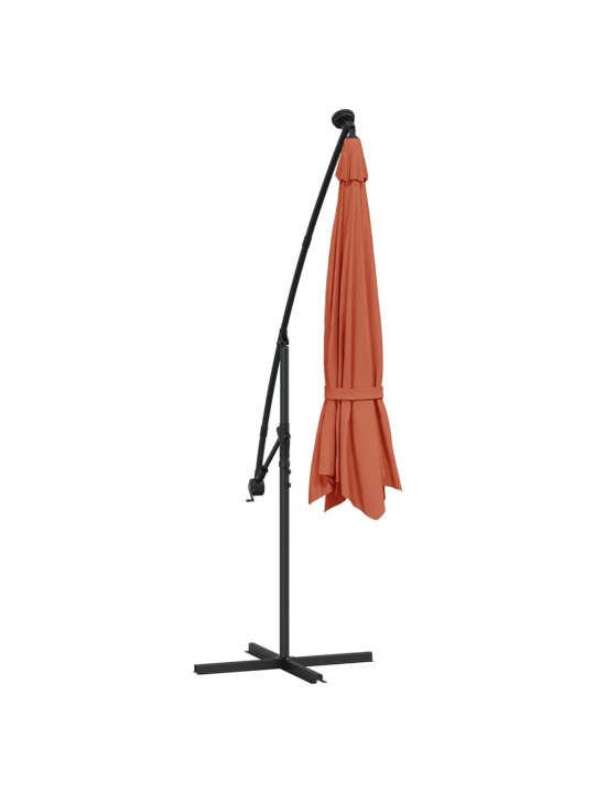 Saulessargs ar led gaismām, 350 cm, sarkanbrūns