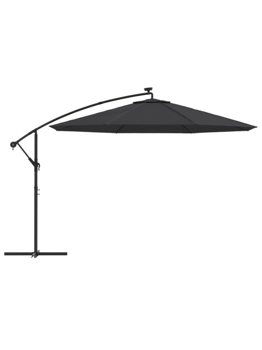 Saulessargs ar led gaismām, 350 cm, melns