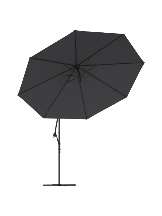 Saulessargs ar led gaismām, 350 cm, melns