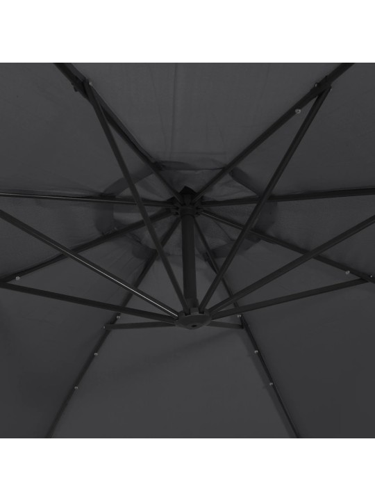 Saulessargs ar led gaismām, 350 cm, melns