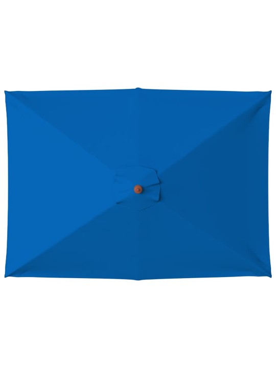 Dārza saulessargs ar koka kātu, zils, 150x200 cm