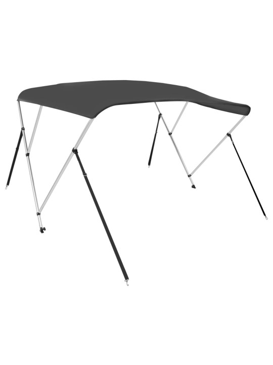 Trīsloku motorlaivas jumts, pelēks, 183x196x137 cm