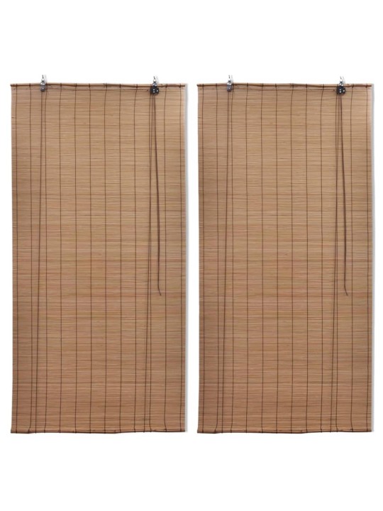 Ruļļu žalūzijas, 2 gab., brūns bambuss, 100x160 cm