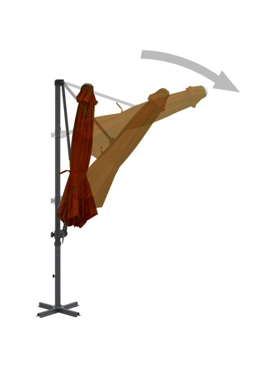 Dārza saulessargs ar alumīnija kātu, 300 cm, sarkanbrūns
