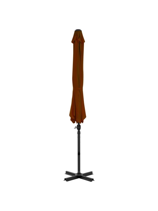 Dārza saulessargs ar alumīnija kātu, 300 cm, sarkanbrūns