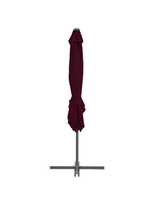 Dārza saulessargs ar tērauda kātu, 250x250 cm, bordo sarkans