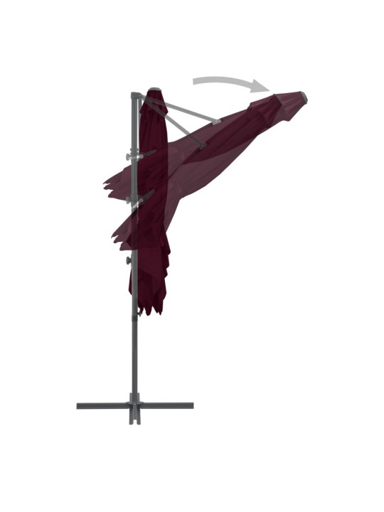 Dārza saulessargs ar tērauda kātu, 250x250 cm, bordo sarkans