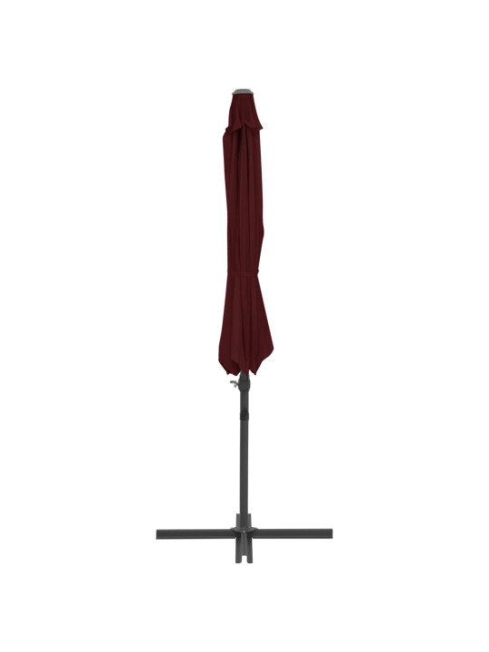 Dārza saulessargs ar tērauda kātu, 300 cm, bordo sarkans