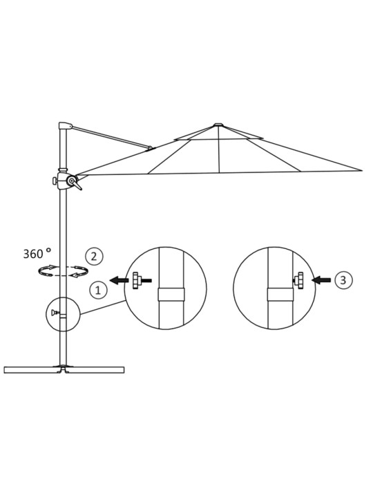 Dārza saulessargs ar tērauda kātu, 300 cm, sarkanbrūns