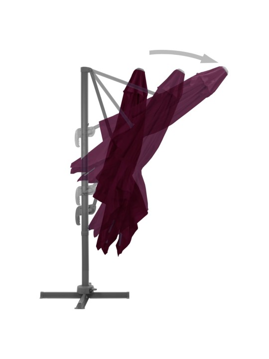 Dārza saulessargs ar alumīnija kātu, 300x300 cm, bordo sarkans