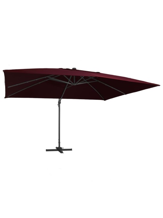 Saulessargs ar led gaismām, 400x300 cm, bordo sarkans