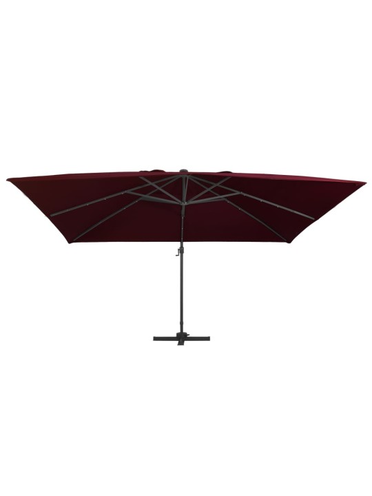 Saulessargs ar led gaismām, 400x300 cm, bordo sarkans