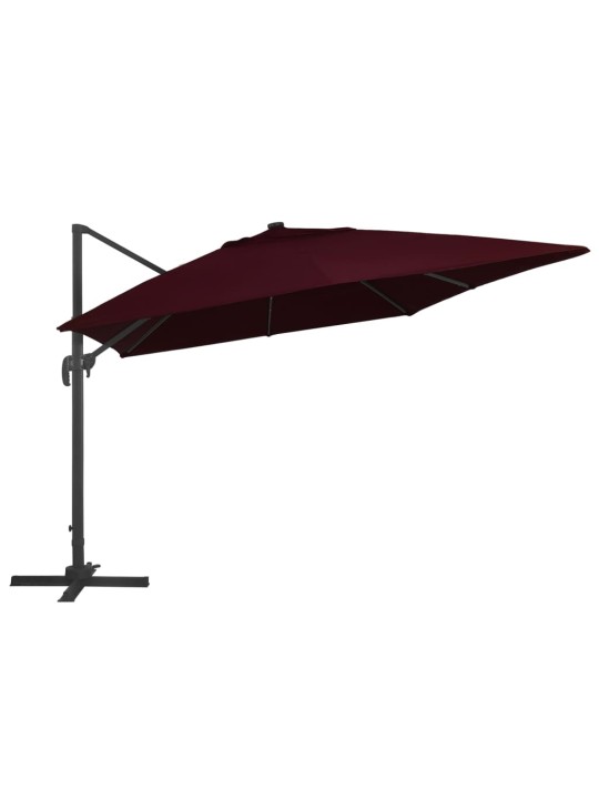 Saulessargs ar led gaismām, 400x300 cm, bordo sarkans