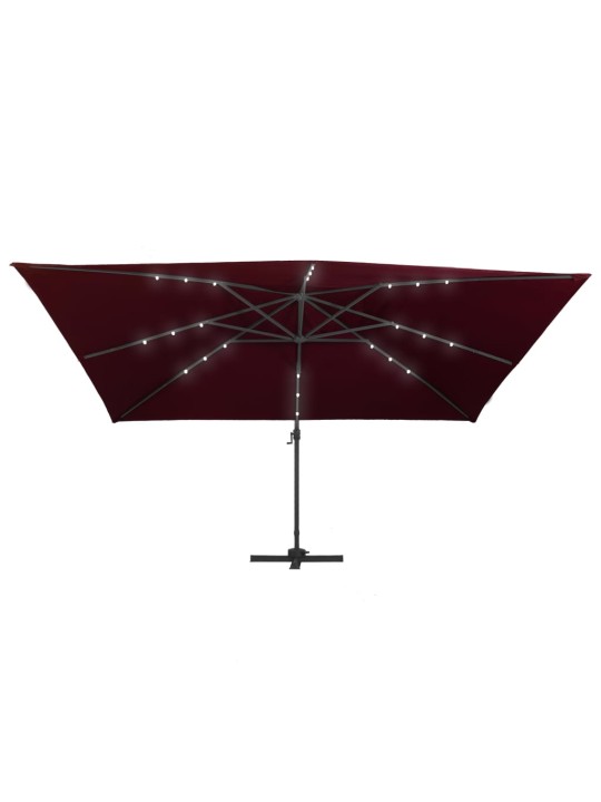 Saulessargs ar led gaismām, 400x300 cm, bordo sarkans