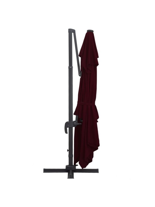 Saulessargs ar led gaismām, 400x300 cm, bordo sarkans
