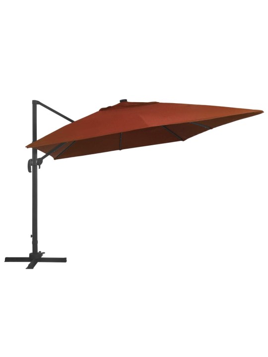Saulessargs ar led gaismām, 400x300 cm, sarkanbrūns