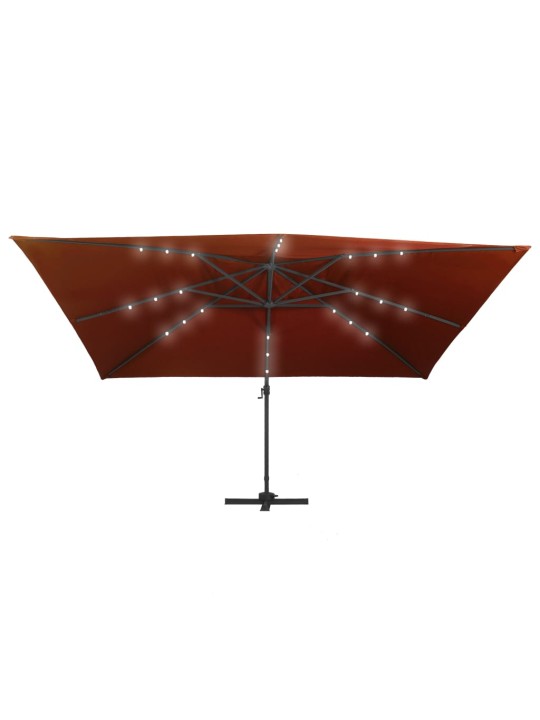 Saulessargs ar led gaismām, 400x300 cm, sarkanbrūns